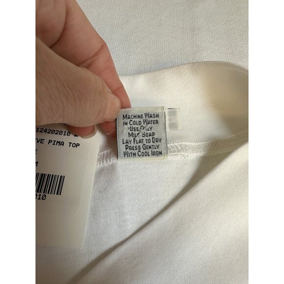 Peruvian Connection Pant Set Pima Cotton White Top is Medium Pants are Small NEW - Picture 10 of 15